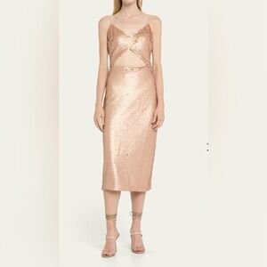 Rose gold sequin dress